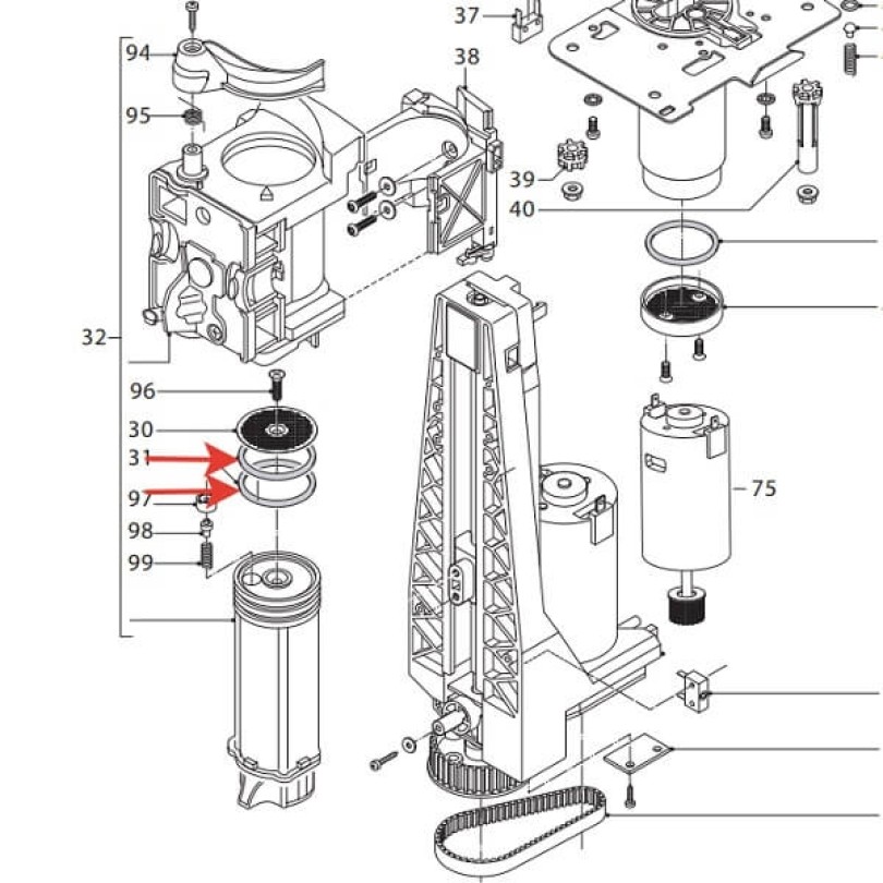 Garnitura bloc piston pentru espressoarele Delonghi